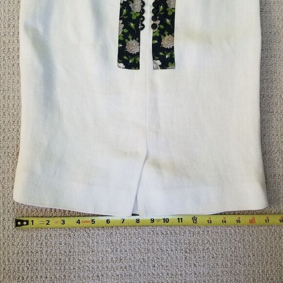 Dolce & Gabbana Pencil Skirt Womens IT Size 38 White Black Linen Lined Italy - Picture 9 of 15